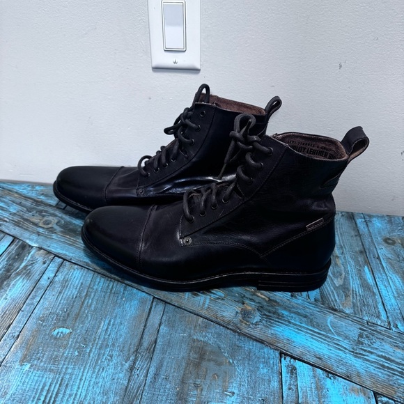 Levi's Emerson Leather Boots Size 13 Brown Leather Lace Up Ankle Boots - Picture 6 of 16